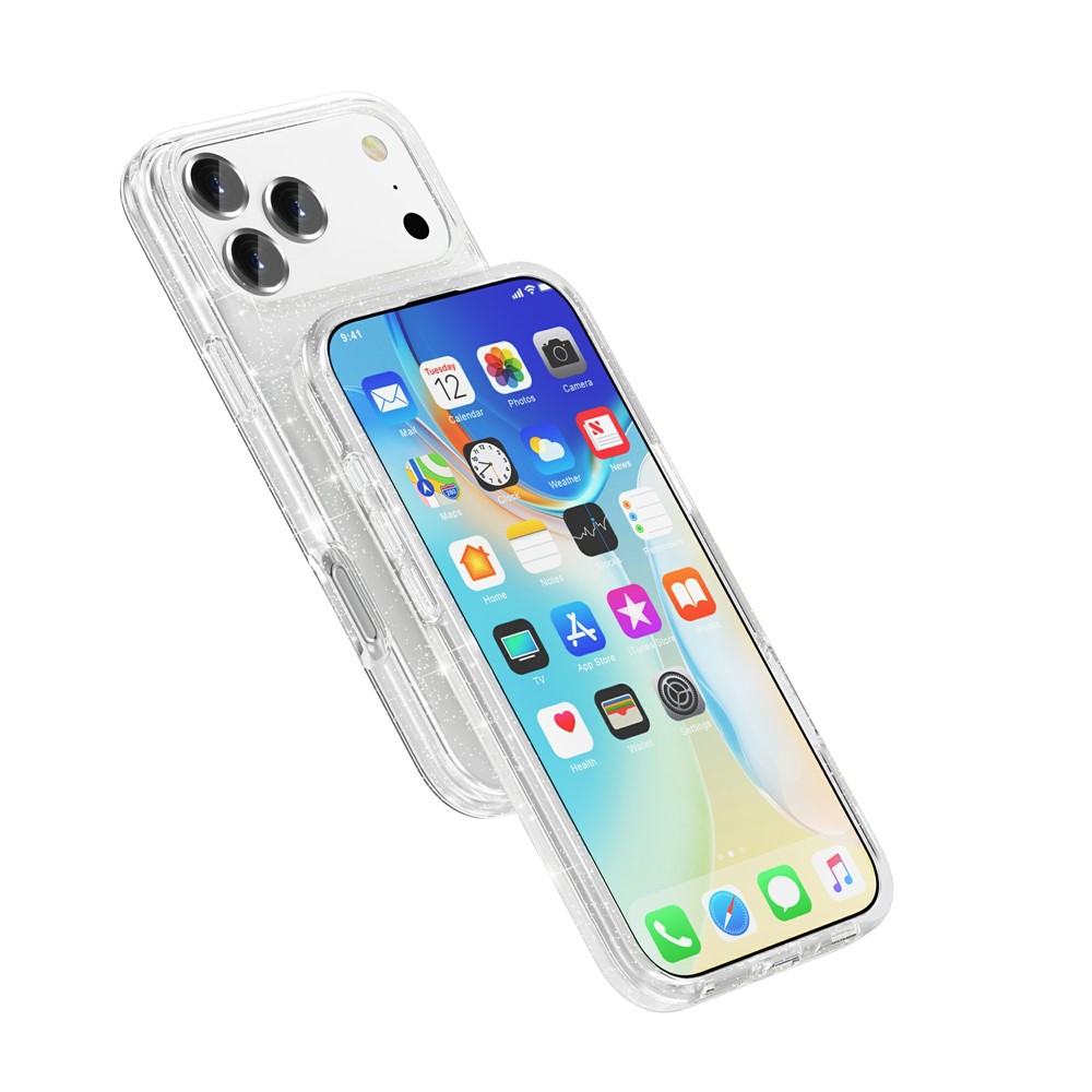 iPhone 17 Pro - TPU Glitter Powder Transparent — estuche (foto 6 de 7)