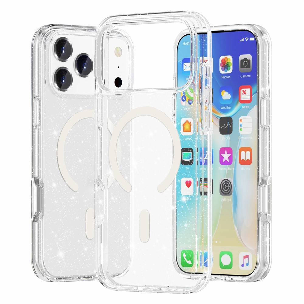 iPhone 17 Pro Max - Glitter Powder With MagSafe Transparent — estuche