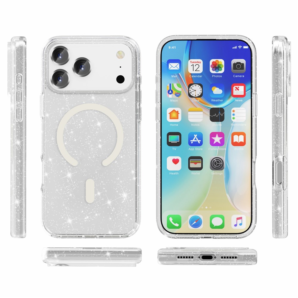 iPhone 17 Pro Max - Glitter Powder With MagSafe Transparent — estuche (foto 9 de 9)