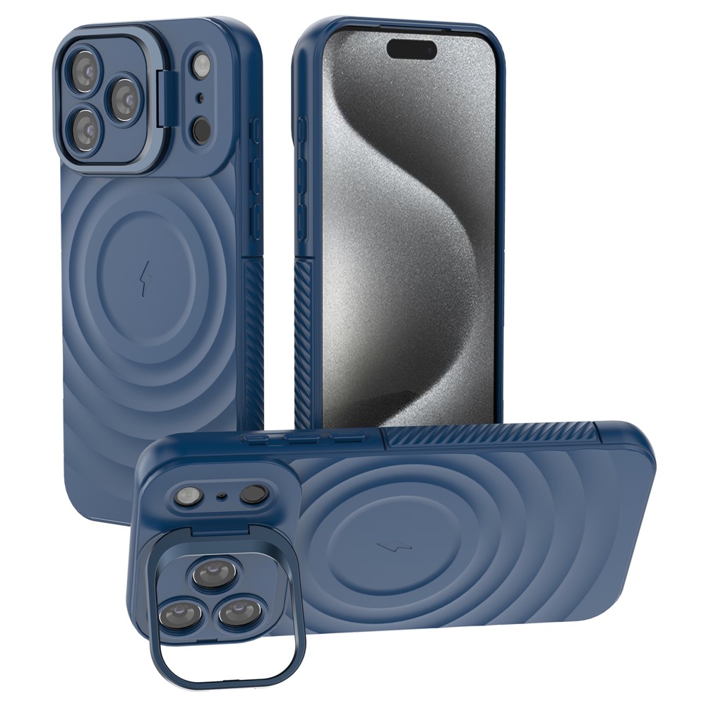 iPhone 17 Pro Max - Kickstand Ripple Texture Blue — estuche