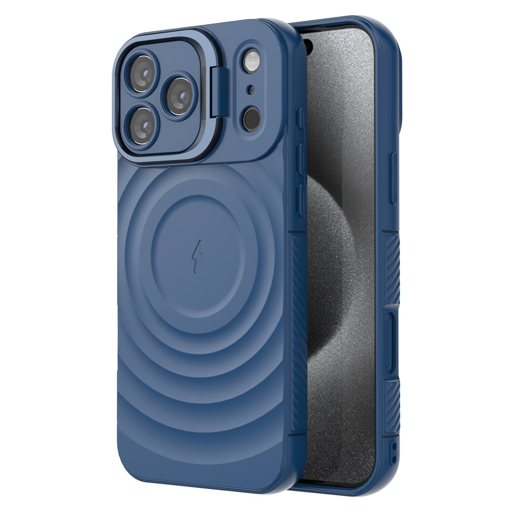 iPhone 17 Pro Max - Kickstand Ripple Texture Blue — estuche (foto 2 de 8)