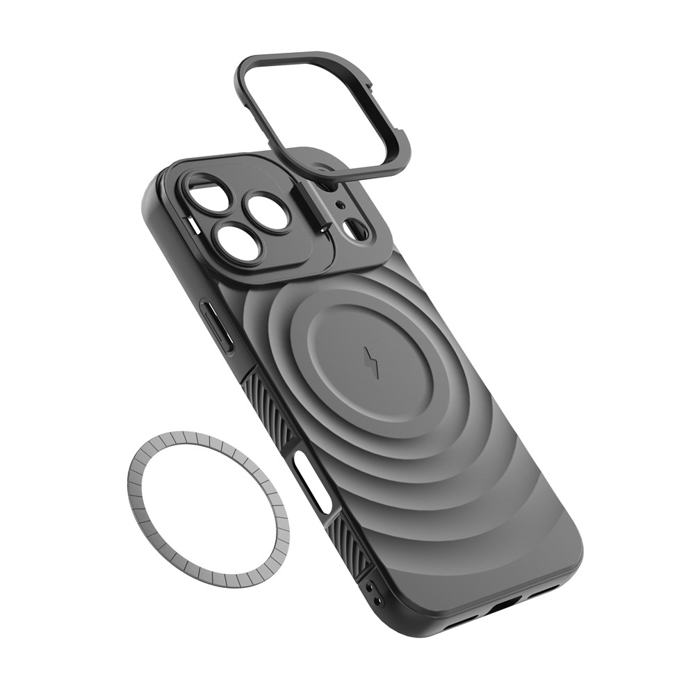 iPhone 17 Pro Max - Kickstand Ripple Texture Blue — estuche (foto 8 de 8)