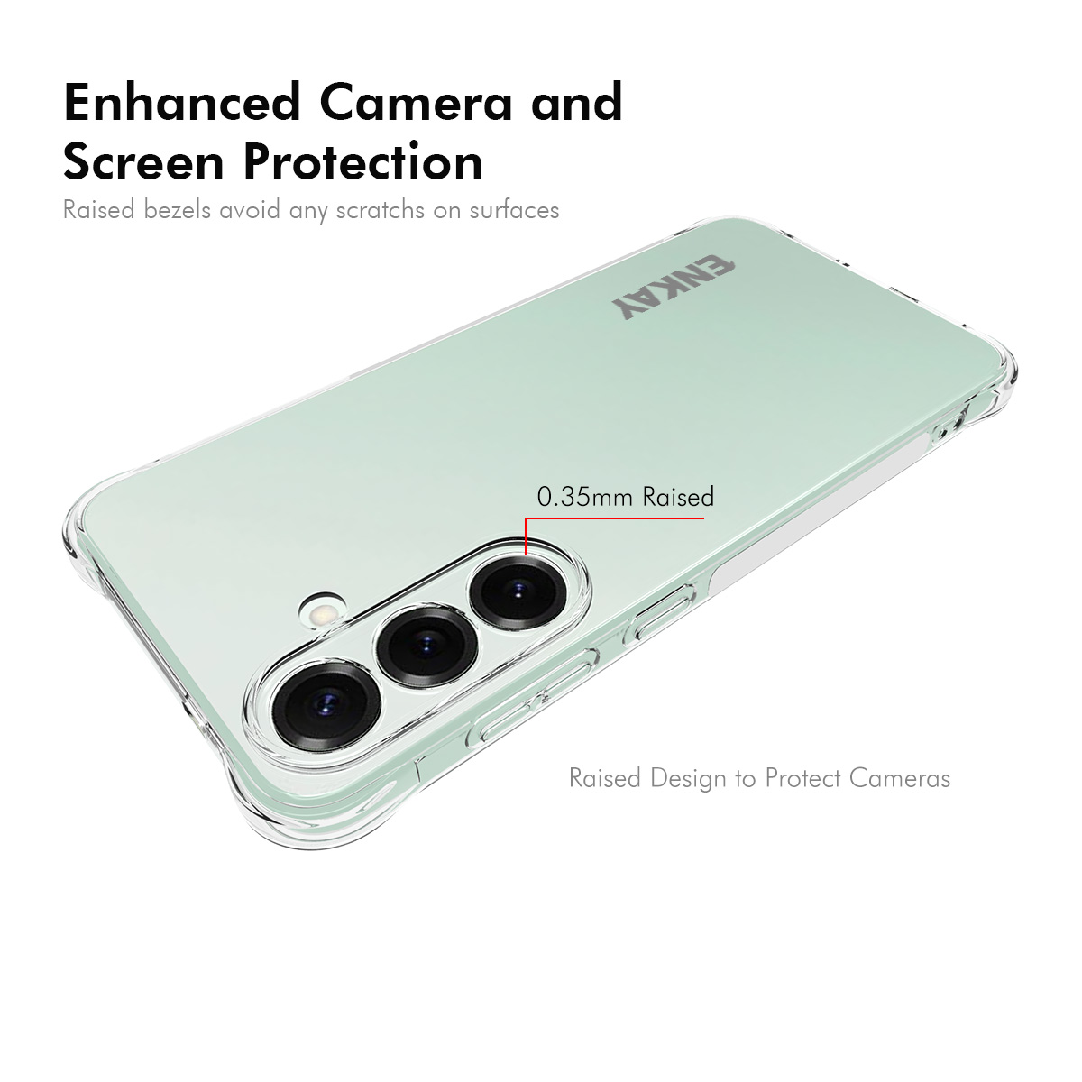Samsung Galaxy S25 FE - ENKAY TPU Transparent — estuche (foto 3 de 6)