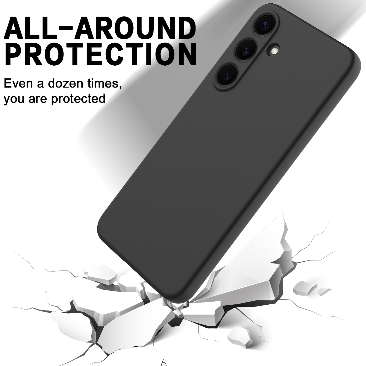 Samsung Galaxy S25 FE - Liquid Silicone Black — estuche (foto 5 de 8)