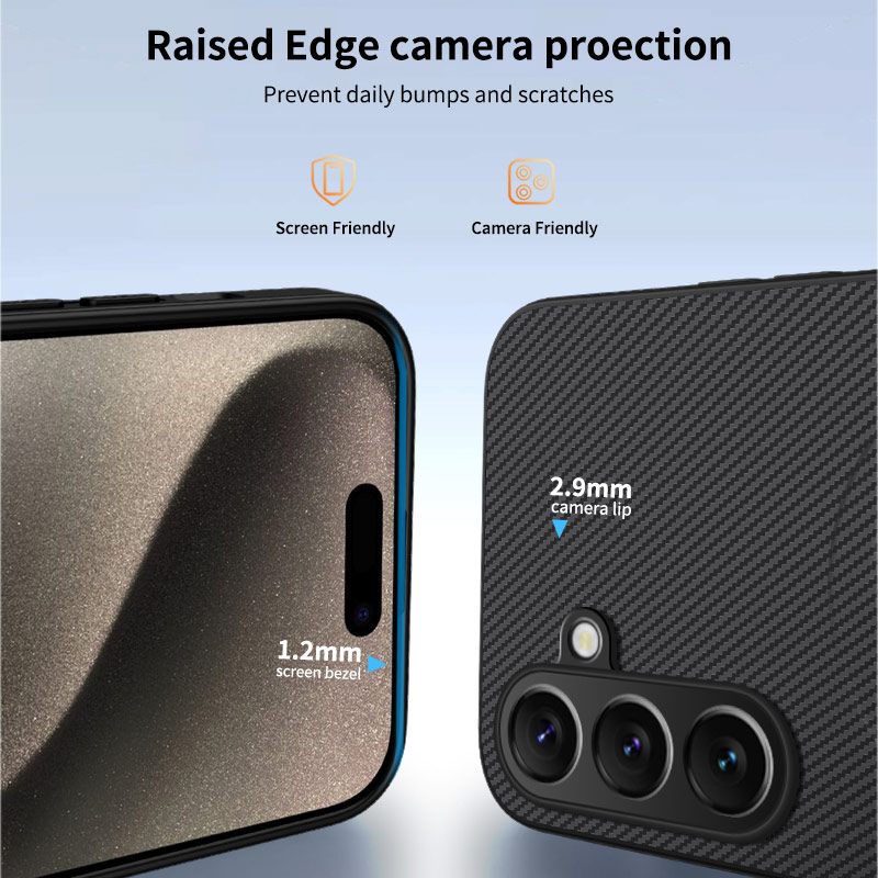 Samsung Galaxy S25 FE - WANLONFENG Carbon Fiber With MagSafe Grey — estuche (foto 3 de 6)