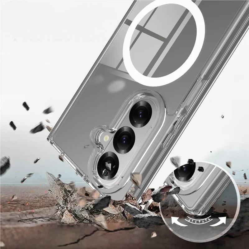 Samsung Galaxy Z Fold 7 - WANLONFENG Clear Case With MagSafe — estuche (foto 3 de 5)