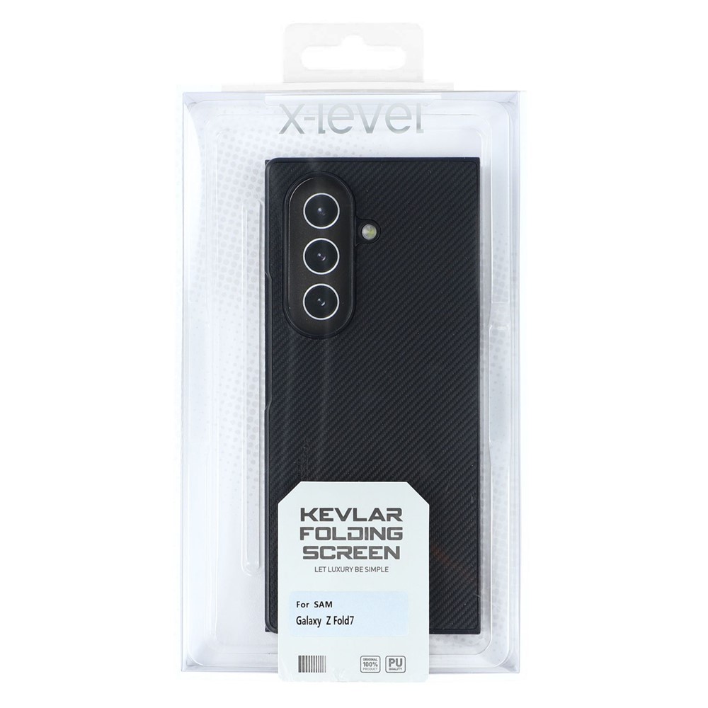 Samsung Galaxy Z Fold 7 - X-LEVEL Carbon Fiber Leather Black — estuche (foto 5 de 5)