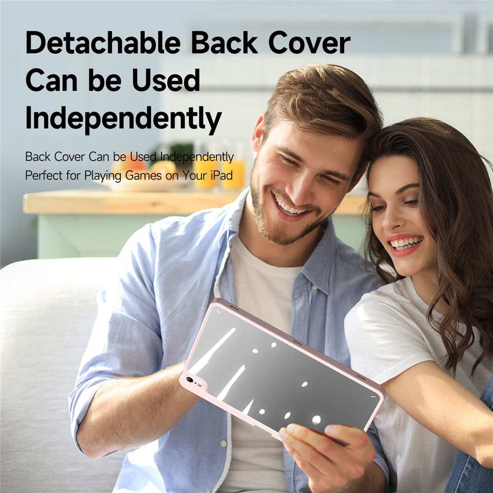 iPad 10.9 2025 - DUX DUCIS Series Magi Fold Stand Pink — estuche (foto 10 de 12)