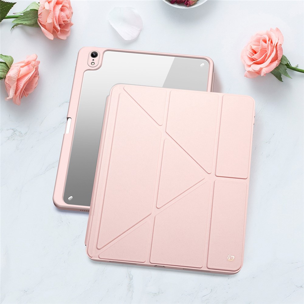 iPad 10.9 2025 - DUX DUCIS Series Magi Fold Stand Pink — estuche (foto 11 de 12)