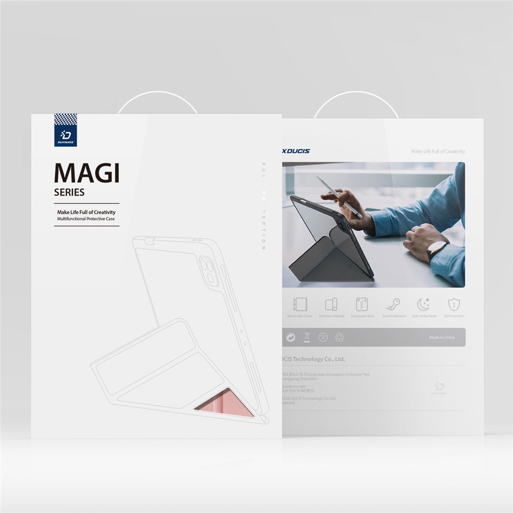 iPad 10.9 2025 - DUX DUCIS Series Magi Fold Stand Pink — estuche (foto 12 de 12)