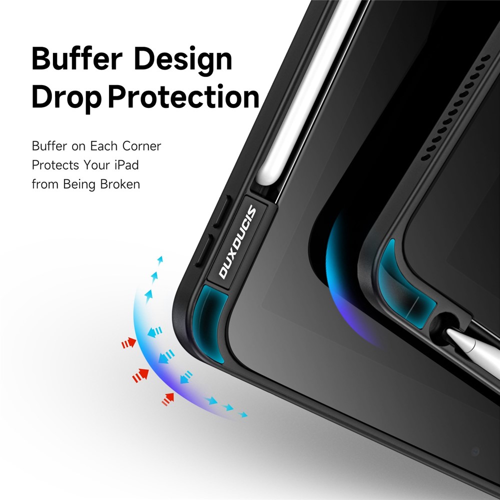iPad 10.9 2025 - DUX DUCIS Series Magi Fold Stand Black — estuche (foto 9 de 12)