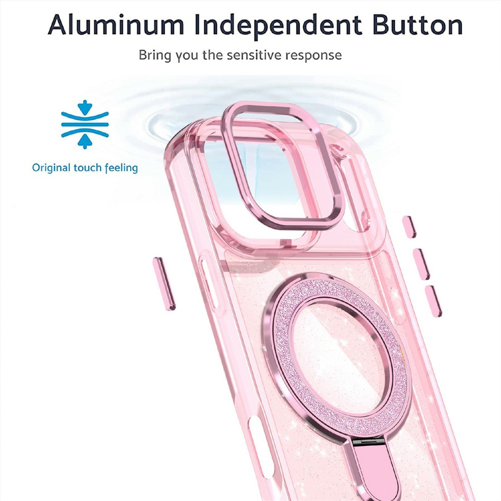 iPhone 17 Pro - Kickstand Glitter Transparent — estuche (foto 3 de 5)