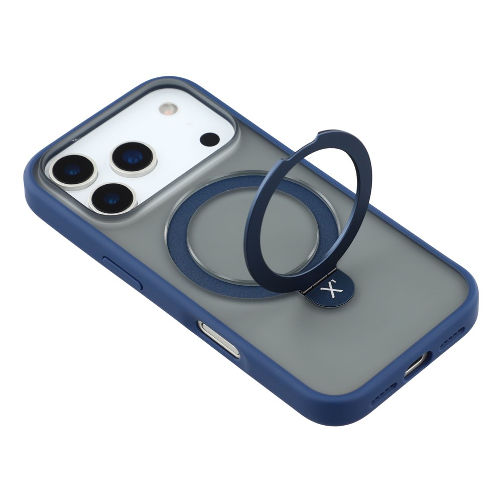 iPhone 17 Pro - X-LEVEL Metal Kickstand Blue — estuche (foto 6 de 7)