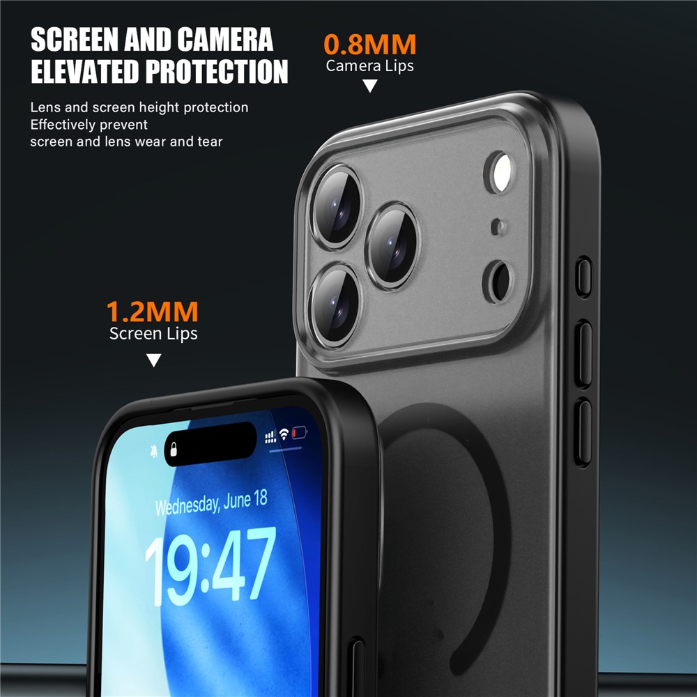 iPhone 17 Pro - IPAKY Magnetic Shockproof Black — estuche (foto 7 de 9)