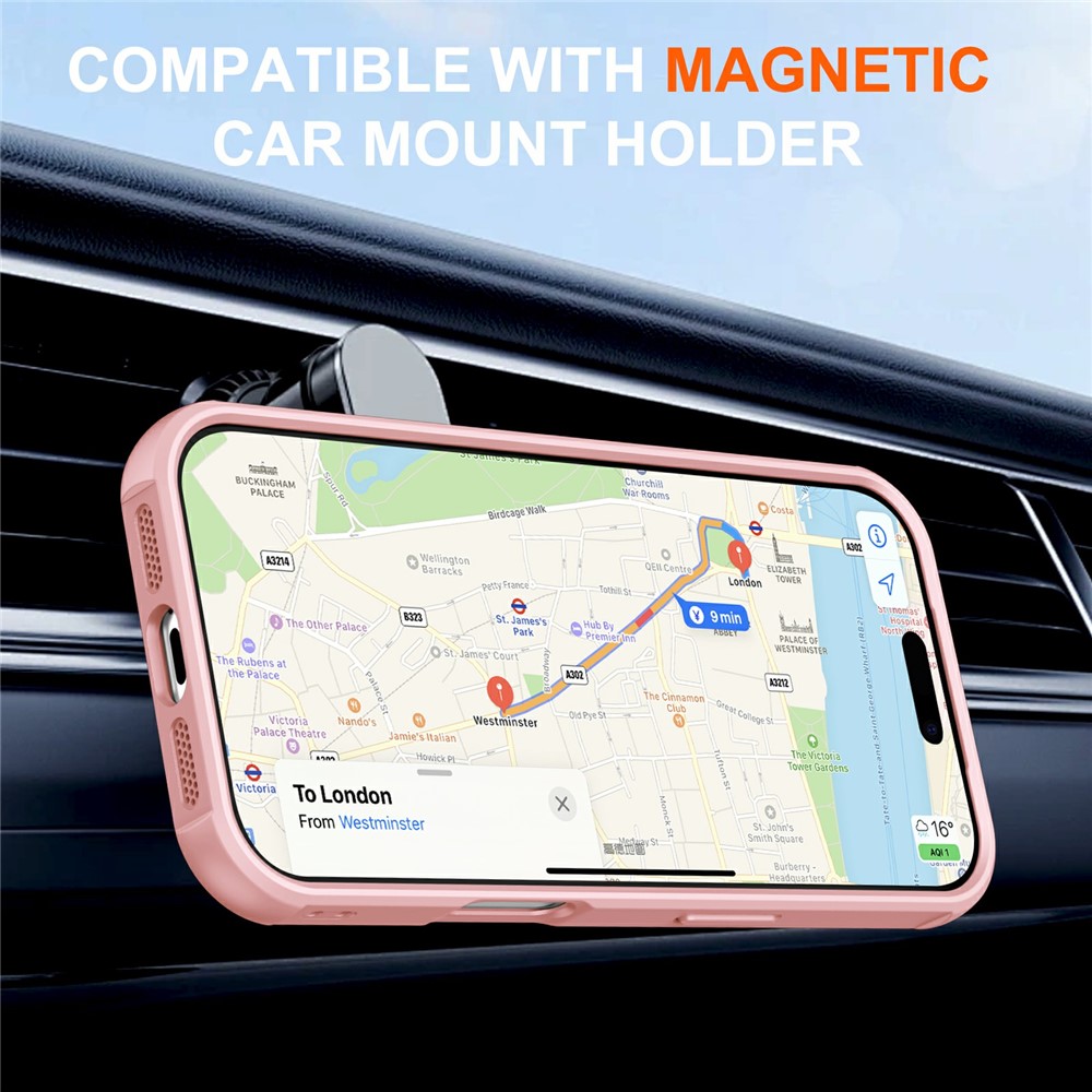 iPhone 17 Pro Max - Hard Case With Ring Magnetic Pink — estuche (foto 4 de 7)