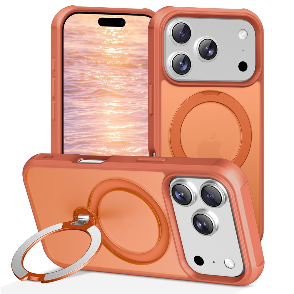 iPhone 17 Pro Max - Hard Case With Ring Magnetic Orange — estuche
