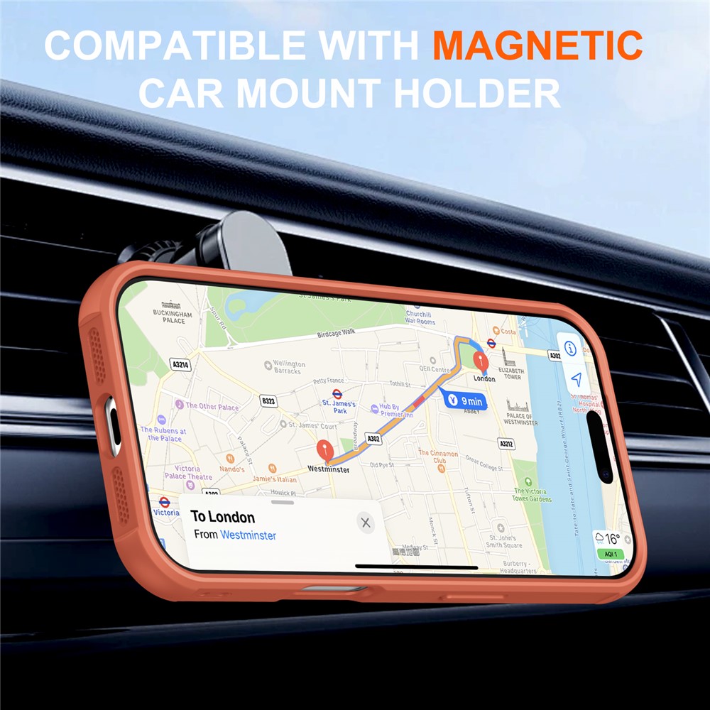 iPhone 17 Pro Max - Hard Case With Ring Magnetic Orange — estuche (foto 4 de 7)