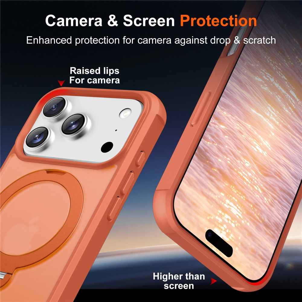 iPhone 17 Pro Max - Hard Case With Ring Magnetic Orange — estuche (foto 5 de 7)
