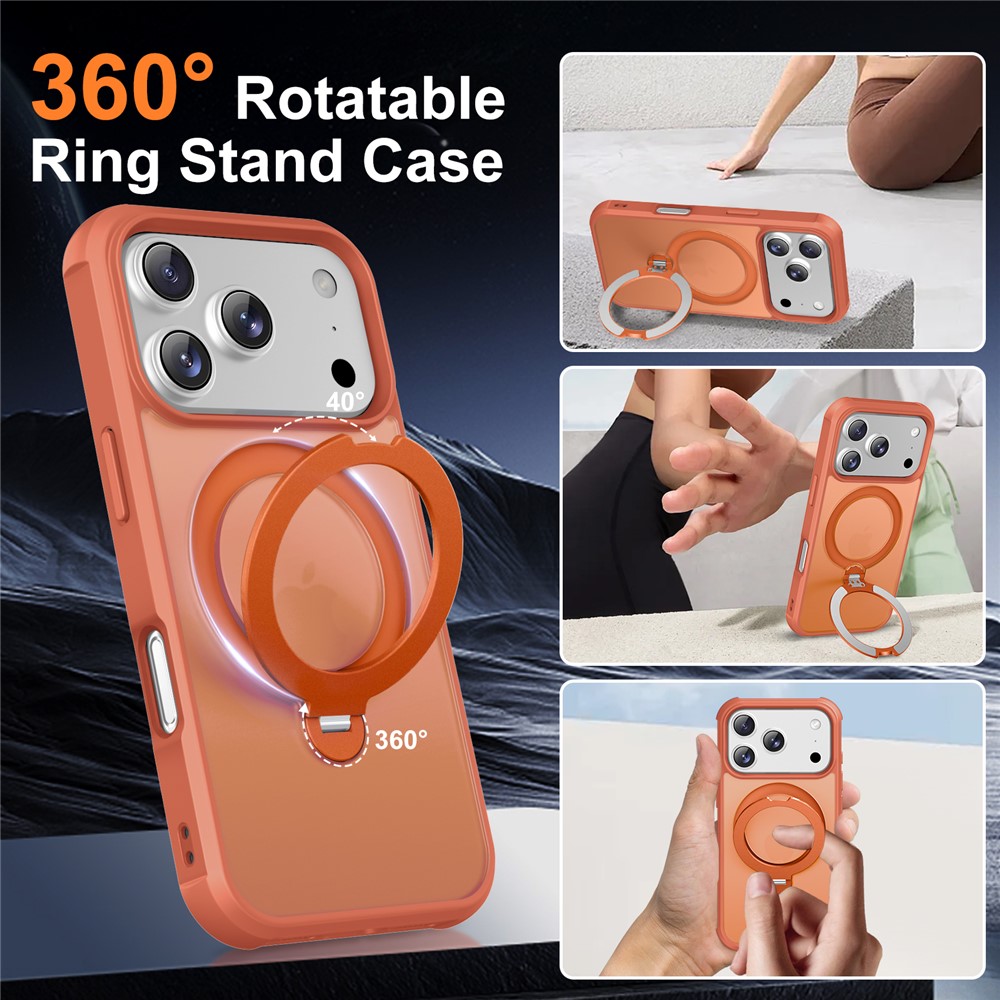 iPhone 17 Pro Max - Hard Case With Ring Magnetic Orange — estuche (foto 7 de 7)