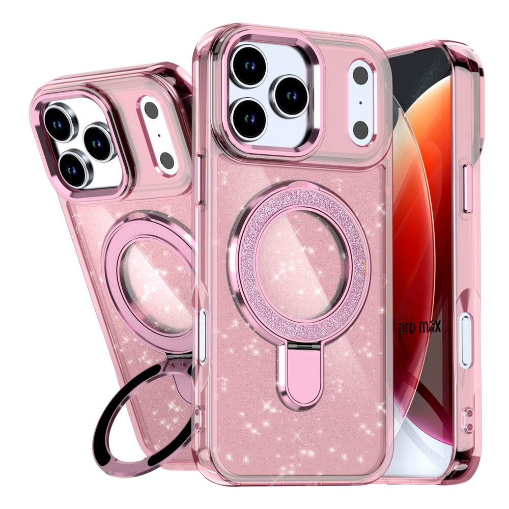 iPhone 17 Pro Max - Kickstand Glitter Pink — estuche