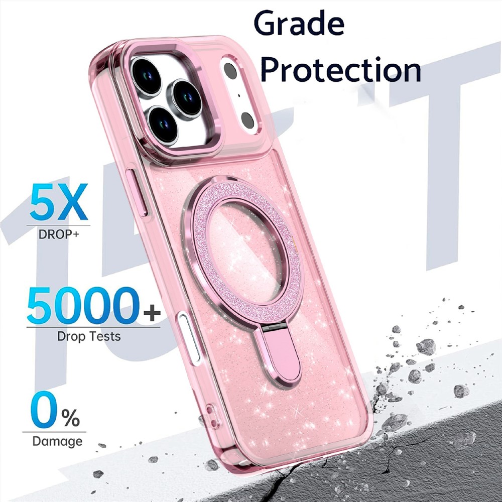 iPhone 17 Pro Max - Kickstand Glitter Transparent — estuche (foto 4 de 5)