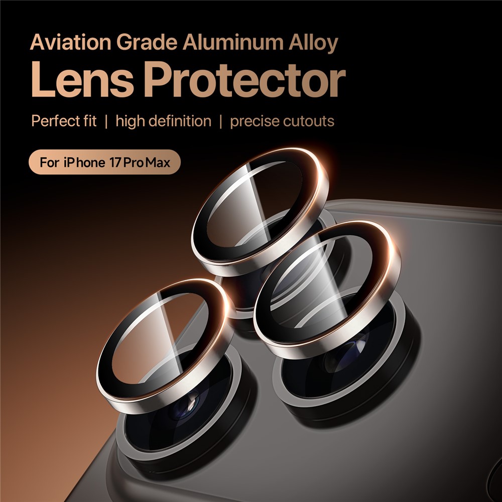iPhone 17 Pro/17 Pro Max - DUX DUCIS Camera Lens Glass Protector Silver — vidrio templado protector de pantalla (foto 4 de 9)