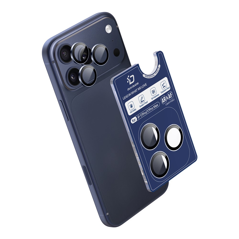 iPhone 17 Pro/17 Pro Max - DUX DUCIS Camera Lens Glass Protector Deep Blue — vidrio templado protector de pantalla (foto 2 de 9)