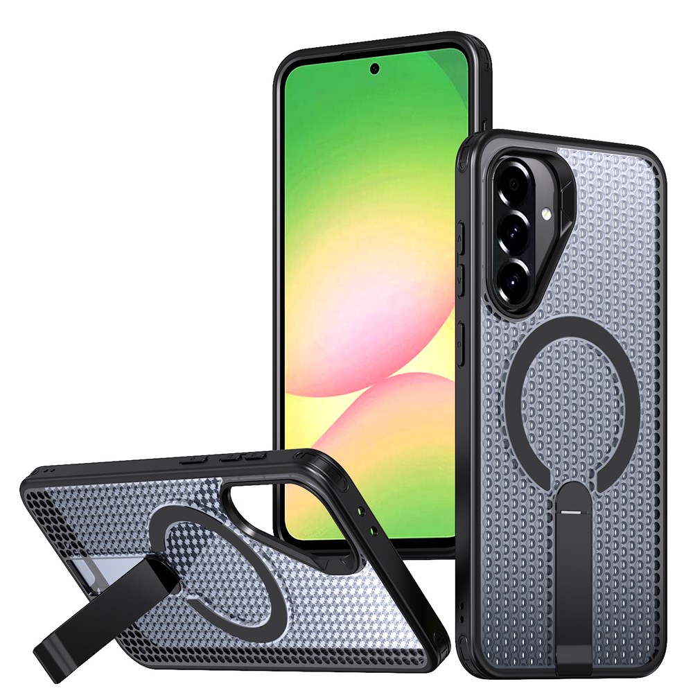 Samsung Galaxy A36/A56 - Kickstand Grid Texture Black — estuche