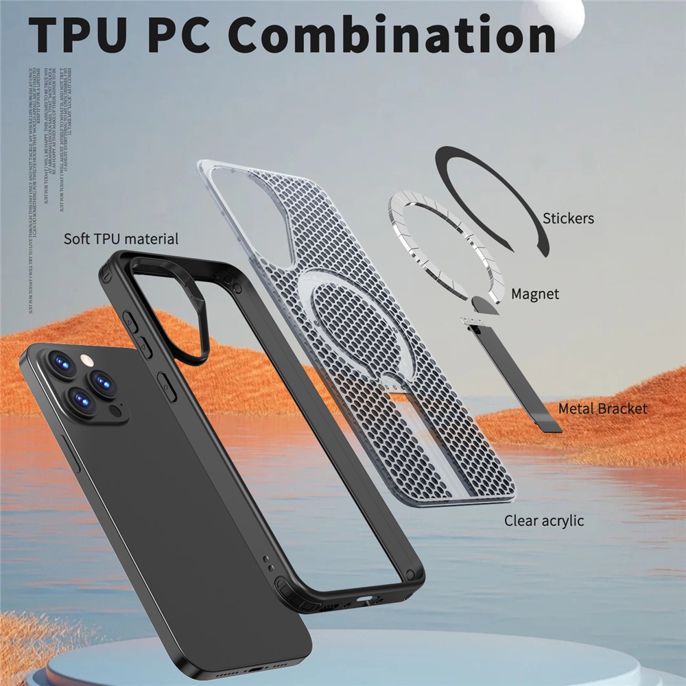 Samsung Galaxy A36/A56 - Kickstand Grid Texture Black — estuche (foto 5 de 7)