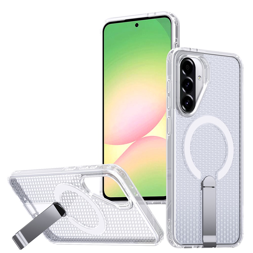 Samsung Galaxy A36/A56 - Kickstand Grid Texture Transparent — estuche