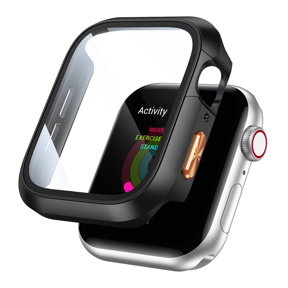 Apple Watch Series10/11 46mm - Orange Texture Button Black — estuche