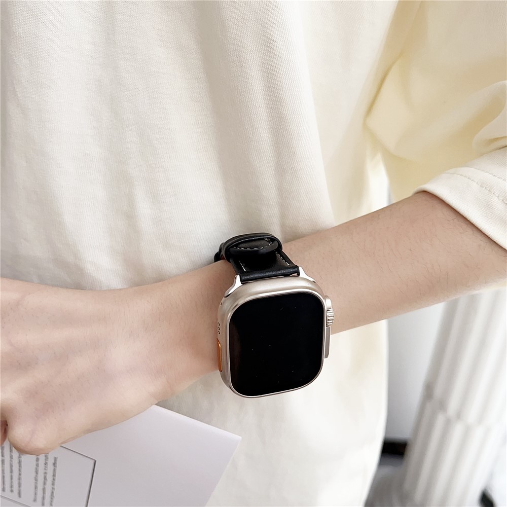 Apple Watch 46/49mm - Leather Strap Dark Brown — correa (foto 2 de 4)