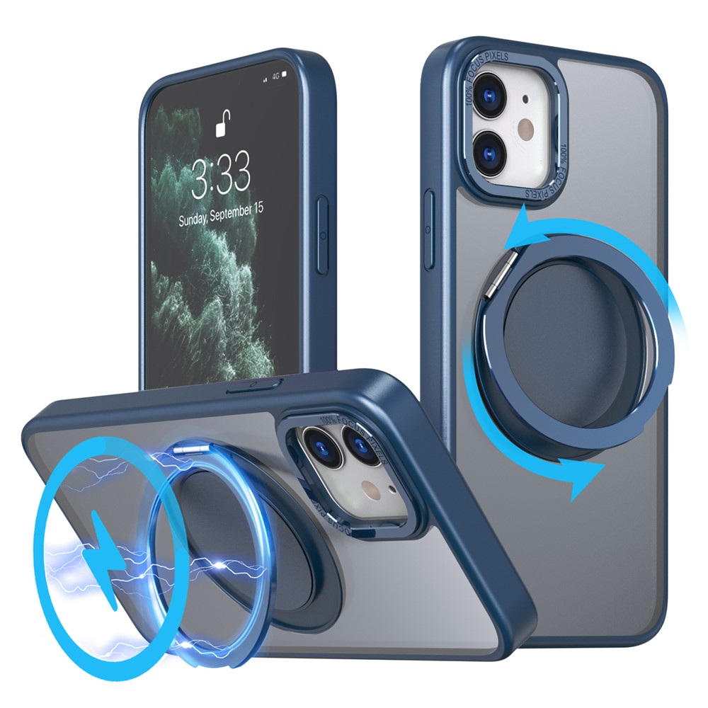 iPhone 11 - Case Ring Holder Kickstand Navy Blue — estuche