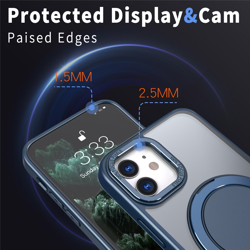 iPhone 11 - Case Ring Holder Kickstand Navy Blue — estuche (foto 5 de 6)
