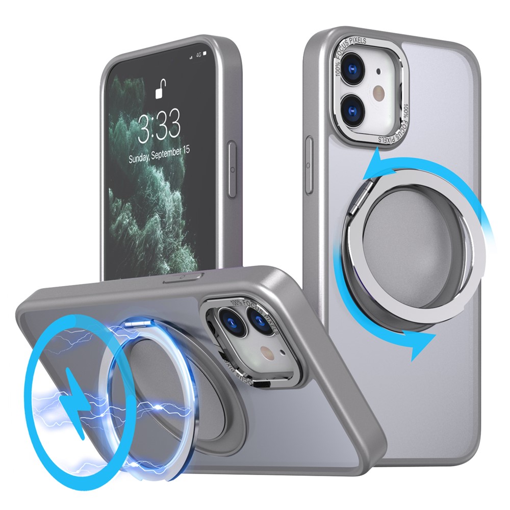 iPhone 11 - Case Ring Holder Kickstand Grey — estuche