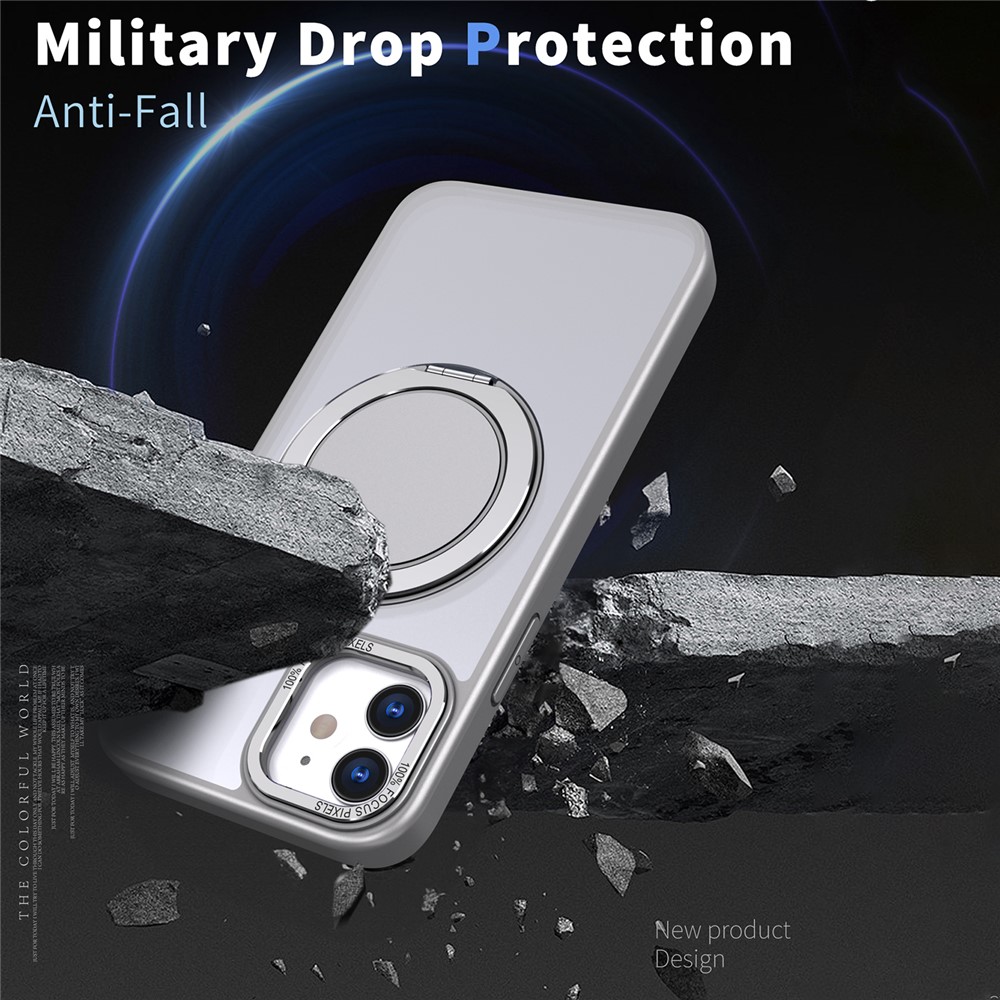 iPhone 11 - Case Ring Holder Kickstand Grey — estuche (foto 3 de 6)