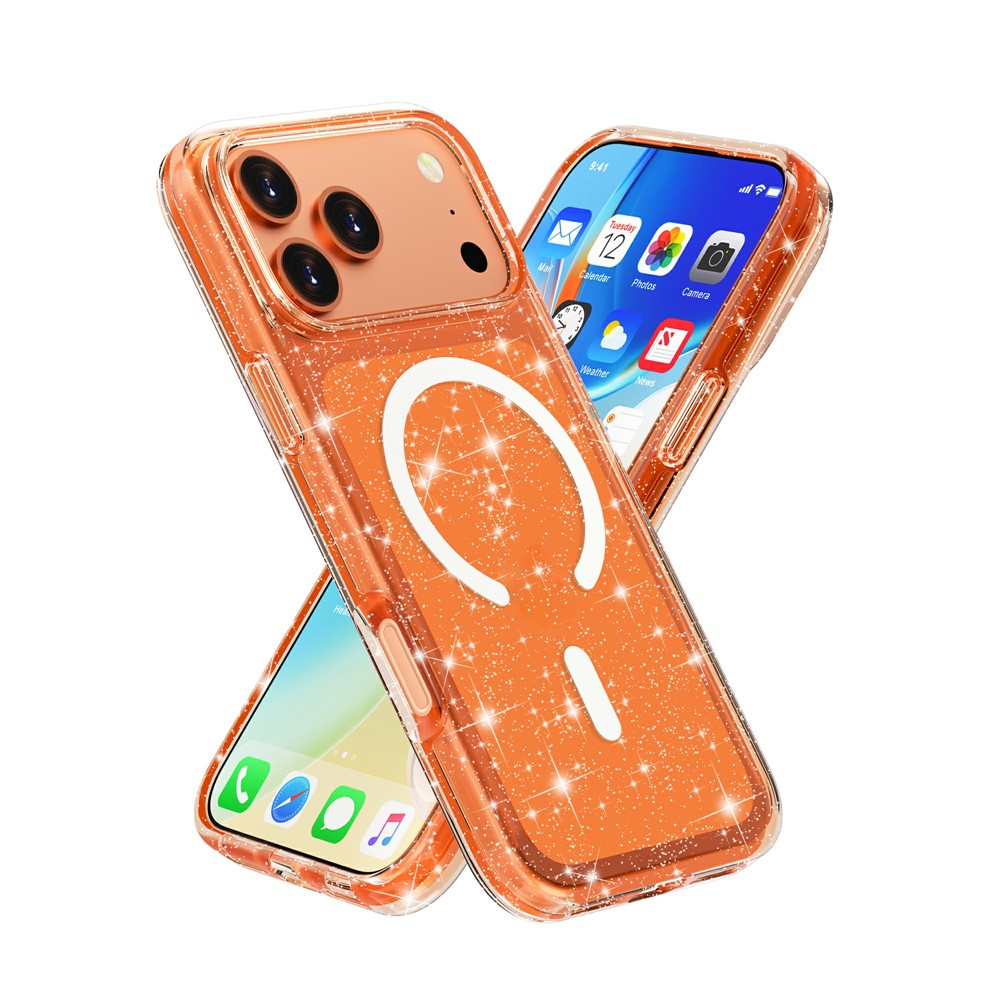 iPhone 17 Pro Max - TPU Glitter Powder Orange — estuche (foto 2 de 10)