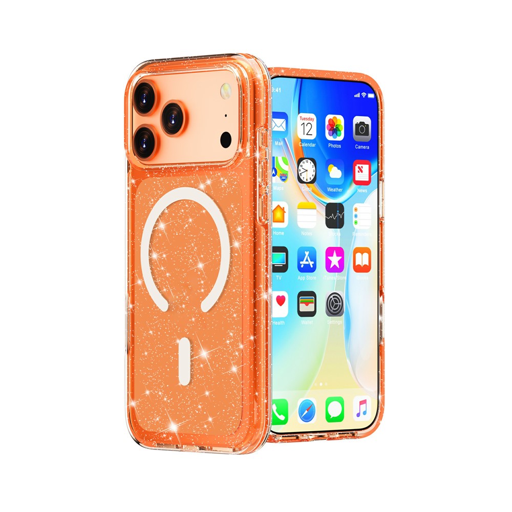 iPhone 17 Pro Max - TPU Glitter Powder Orange — estuche (foto 5 de 10)