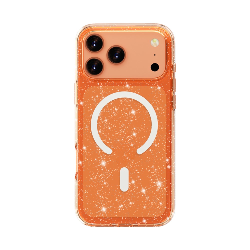 iPhone 17 Pro Max - TPU Glitter Powder Orange — estuche (foto 7 de 10)
