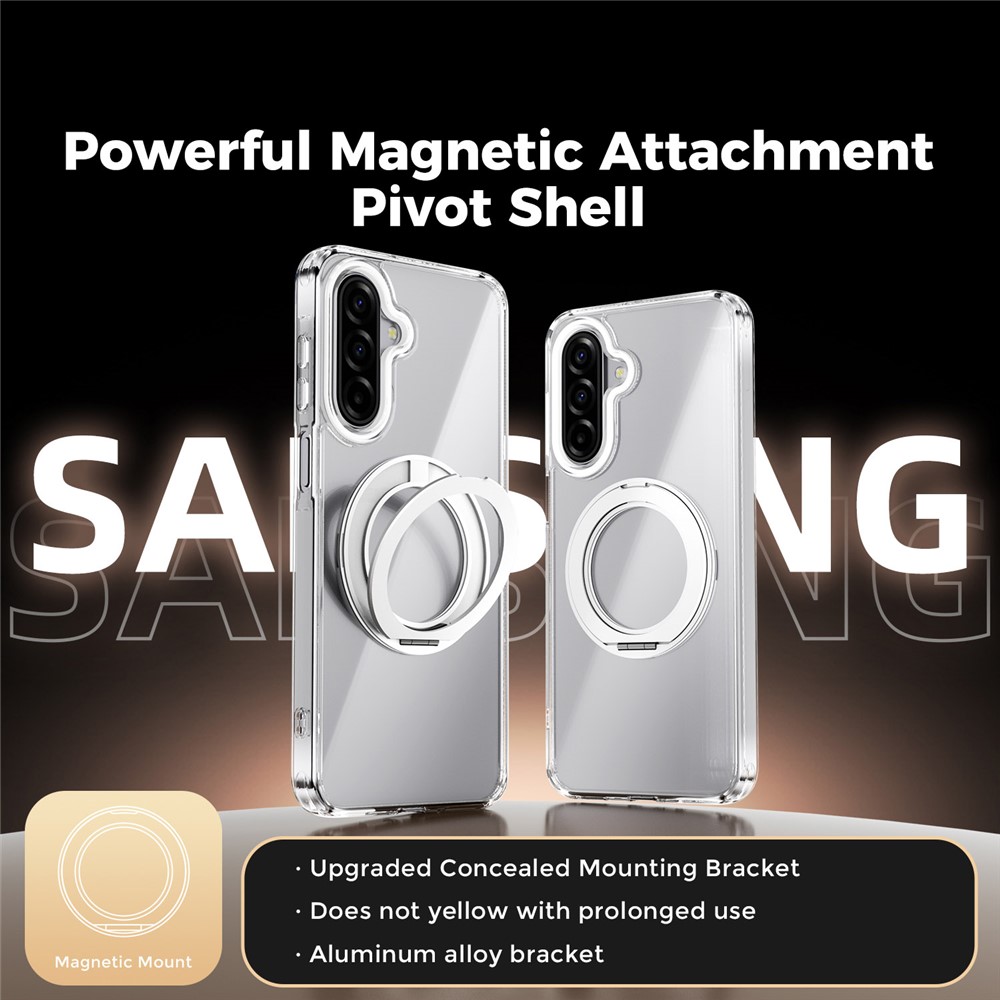 Samsung Galaxy A17 - ABEEL Magnetic Rotating Shockproof Silver — estuche (foto 2 de 11)