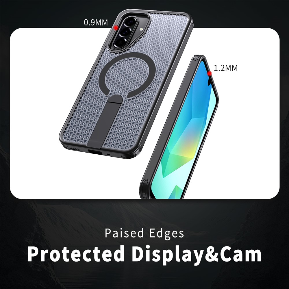 Samsung Galaxy A17 - Magnetic Kickstand Grid Black — estuche (foto 4 de 7)