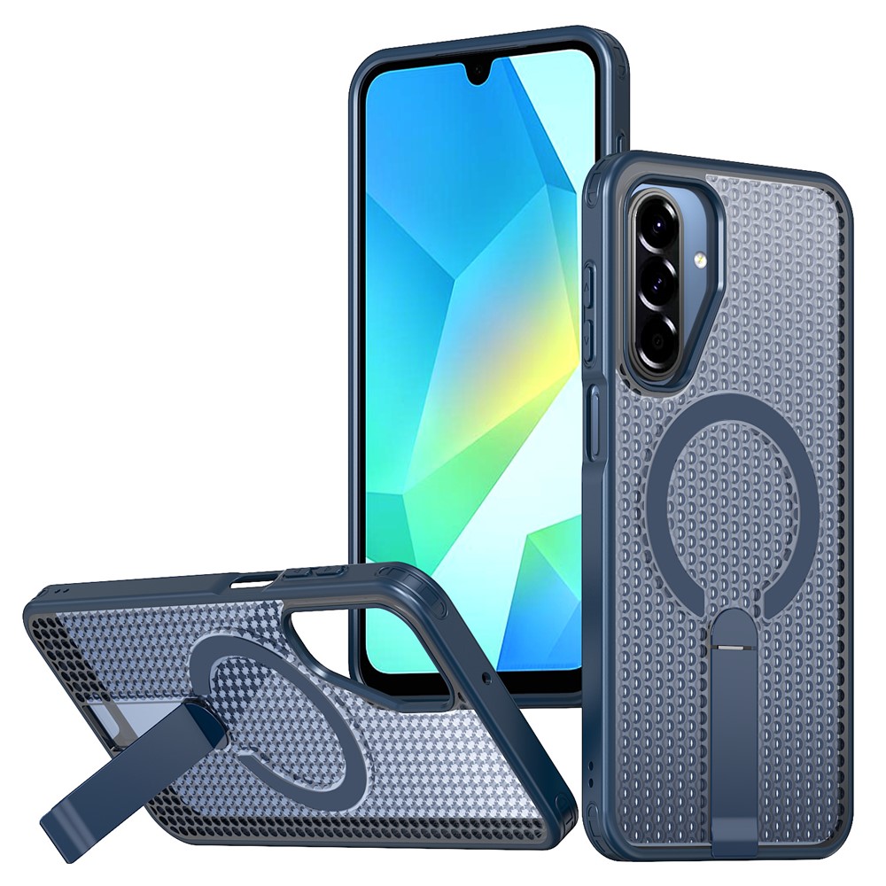 Samsung Galaxy A17 - Magnetic Kickstand Grid Blue — estuche