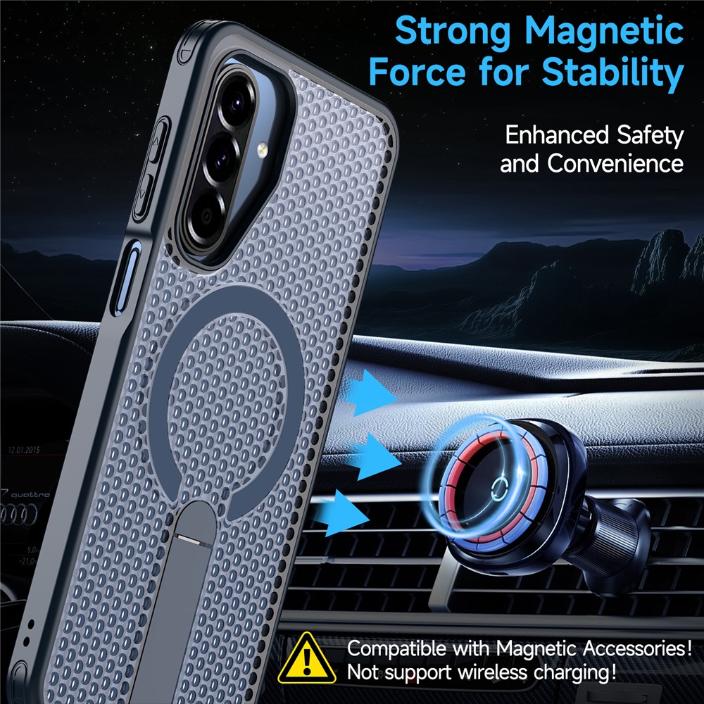 Samsung Galaxy A17 - Magnetic Kickstand Grid Blue — estuche (foto 2 de 7)