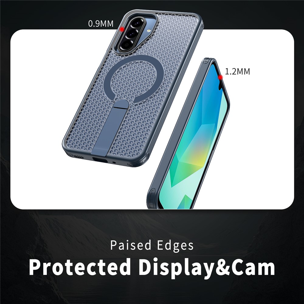 Samsung Galaxy A17 - Magnetic Kickstand Grid Blue — estuche (foto 4 de 7)