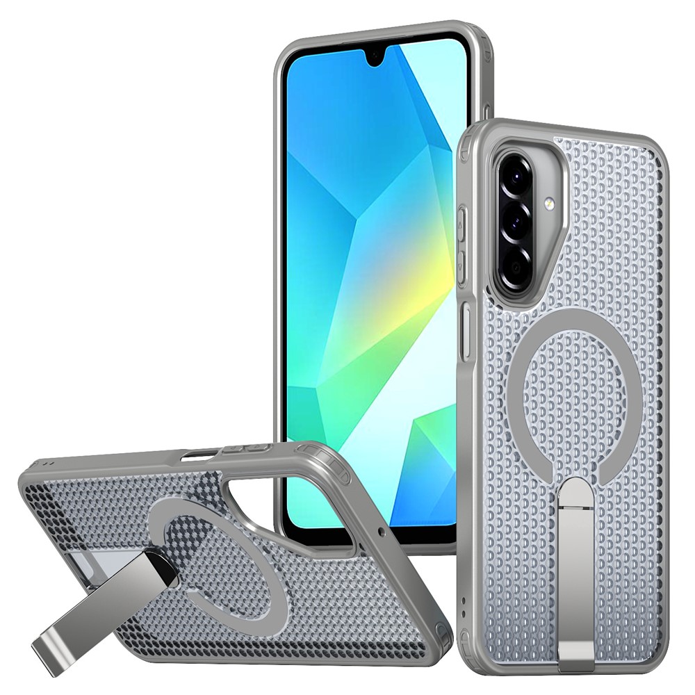 Samsung Galaxy A17 - Magnetic Kickstand Grid Titanium Grey — estuche