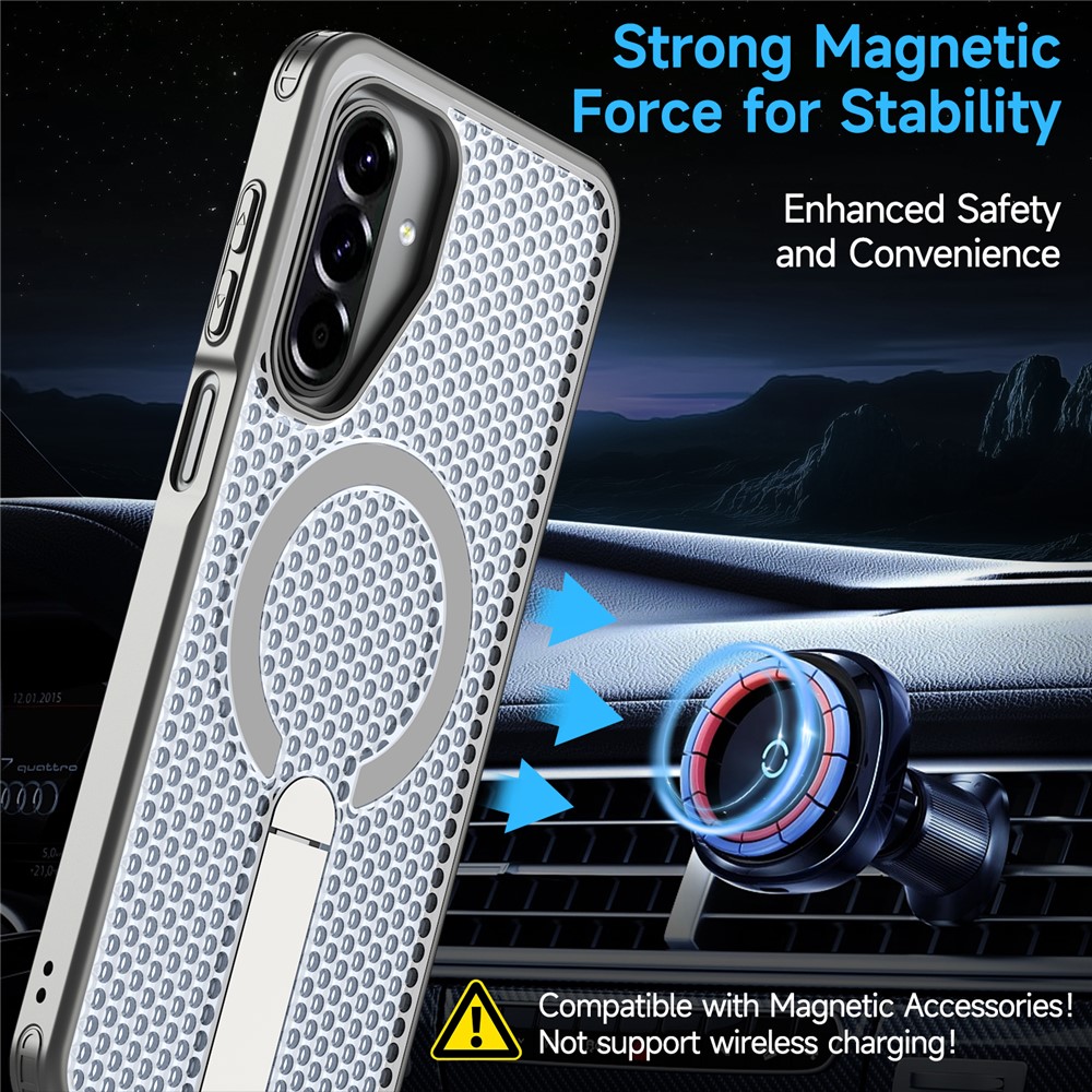 Samsung Galaxy A17 - Magnetic Kickstand Grid Titanium Grey — estuche (foto 2 de 7)