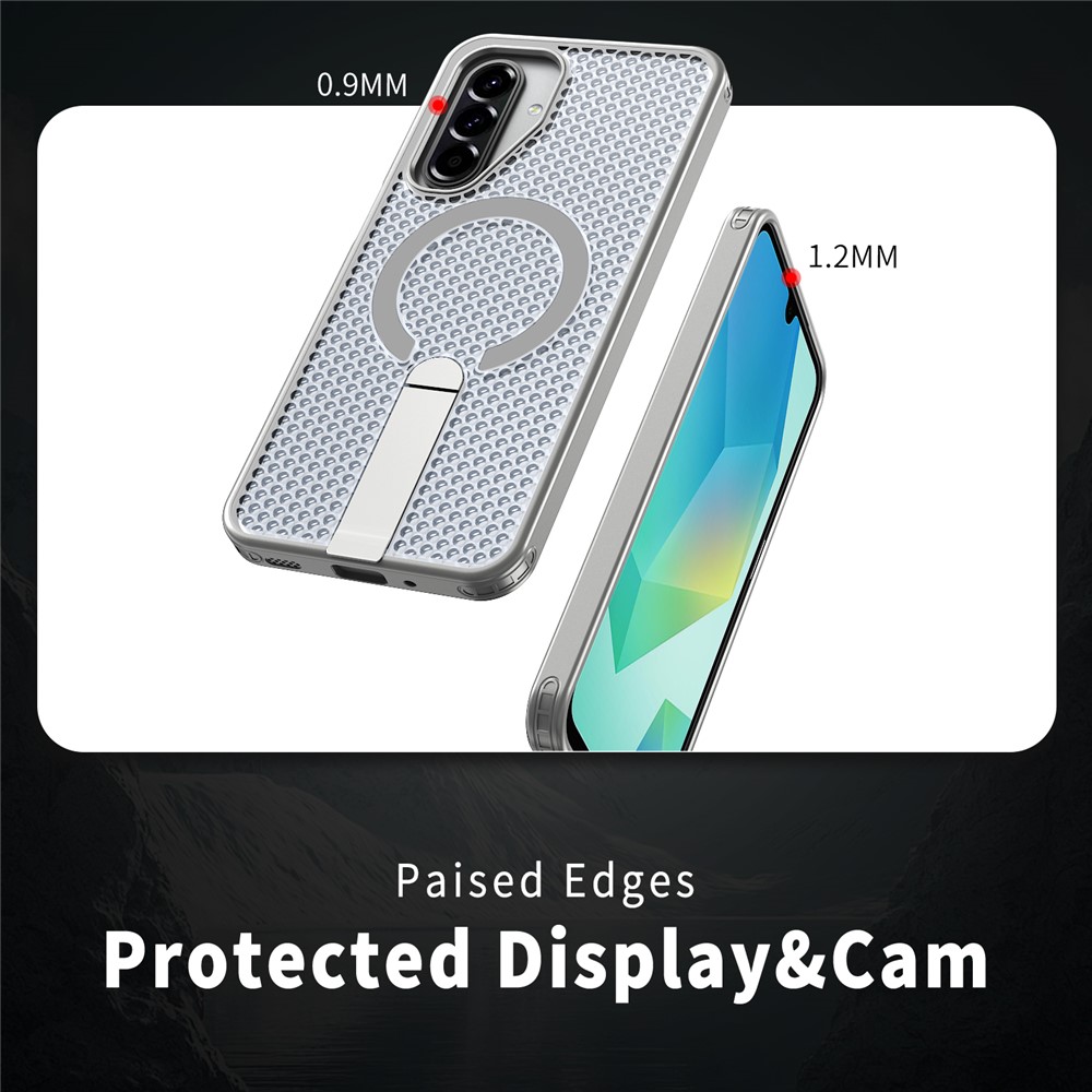Samsung Galaxy A17 - Magnetic Kickstand Grid Titanium Grey — estuche (foto 4 de 7)