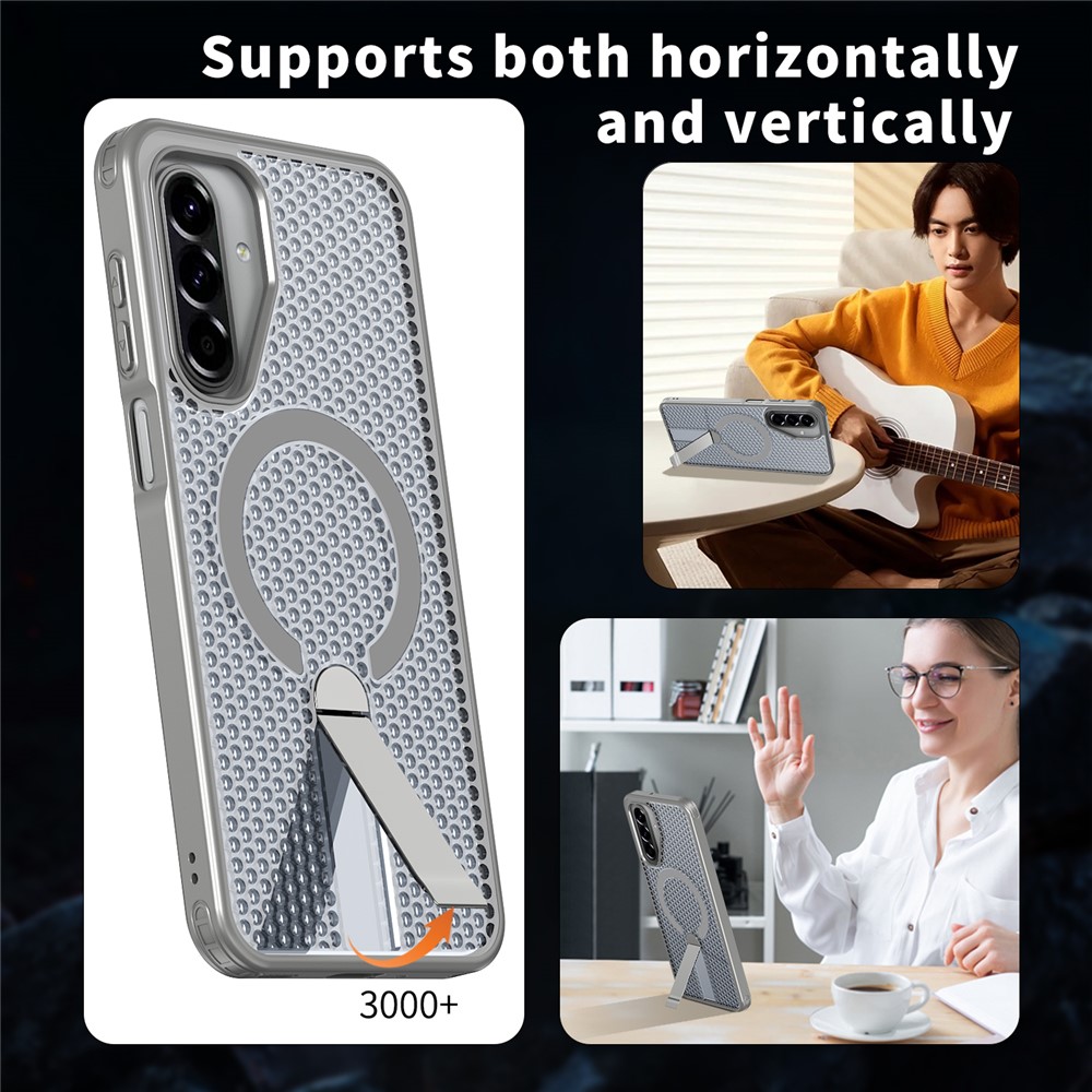 Samsung Galaxy A17 - Magnetic Kickstand Grid Titanium Grey — estuche (foto 6 de 7)