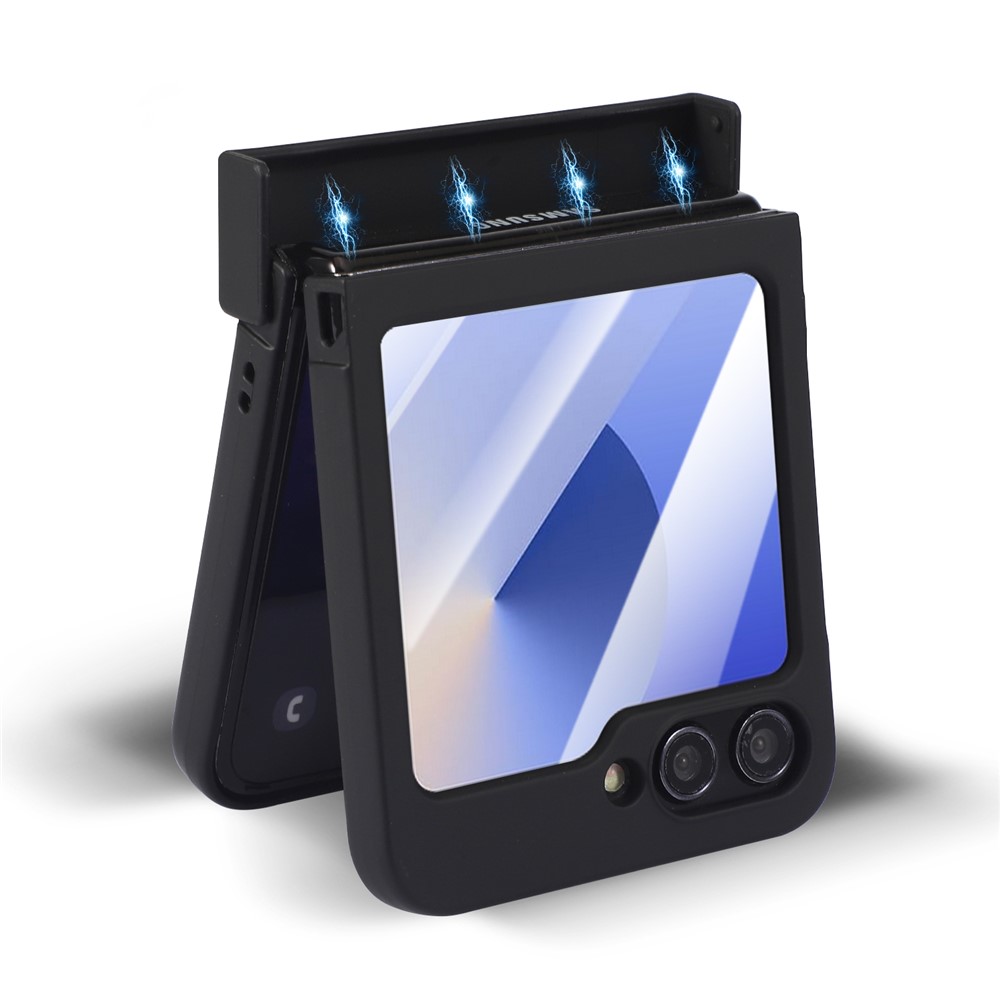 Samsung Galaxy Z Flip 7 - Kickstand Electroplated Black — estuche (foto 3 de 4)