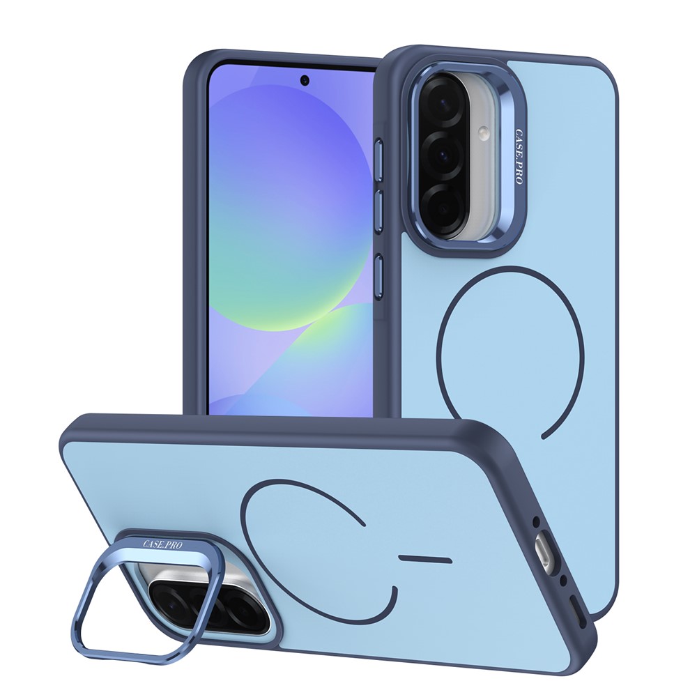 Samsung Galaxy A57 - Skin Touch Magnetic Kickstand Blue — estuche